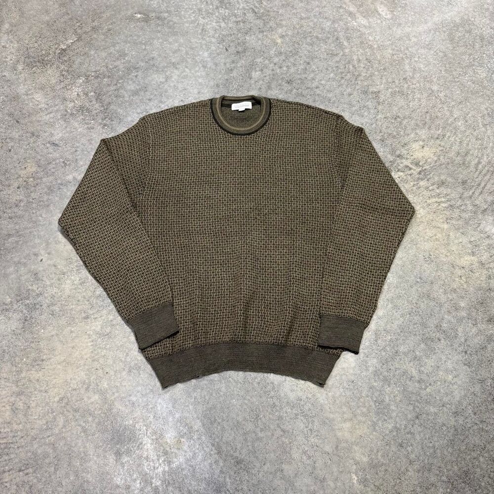 Joseph Men's Green and Khaki Jumper